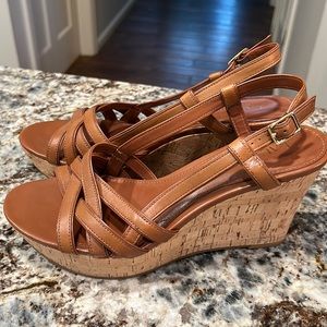 Lauren Ralph Lauren Leather Wedge Sandals
